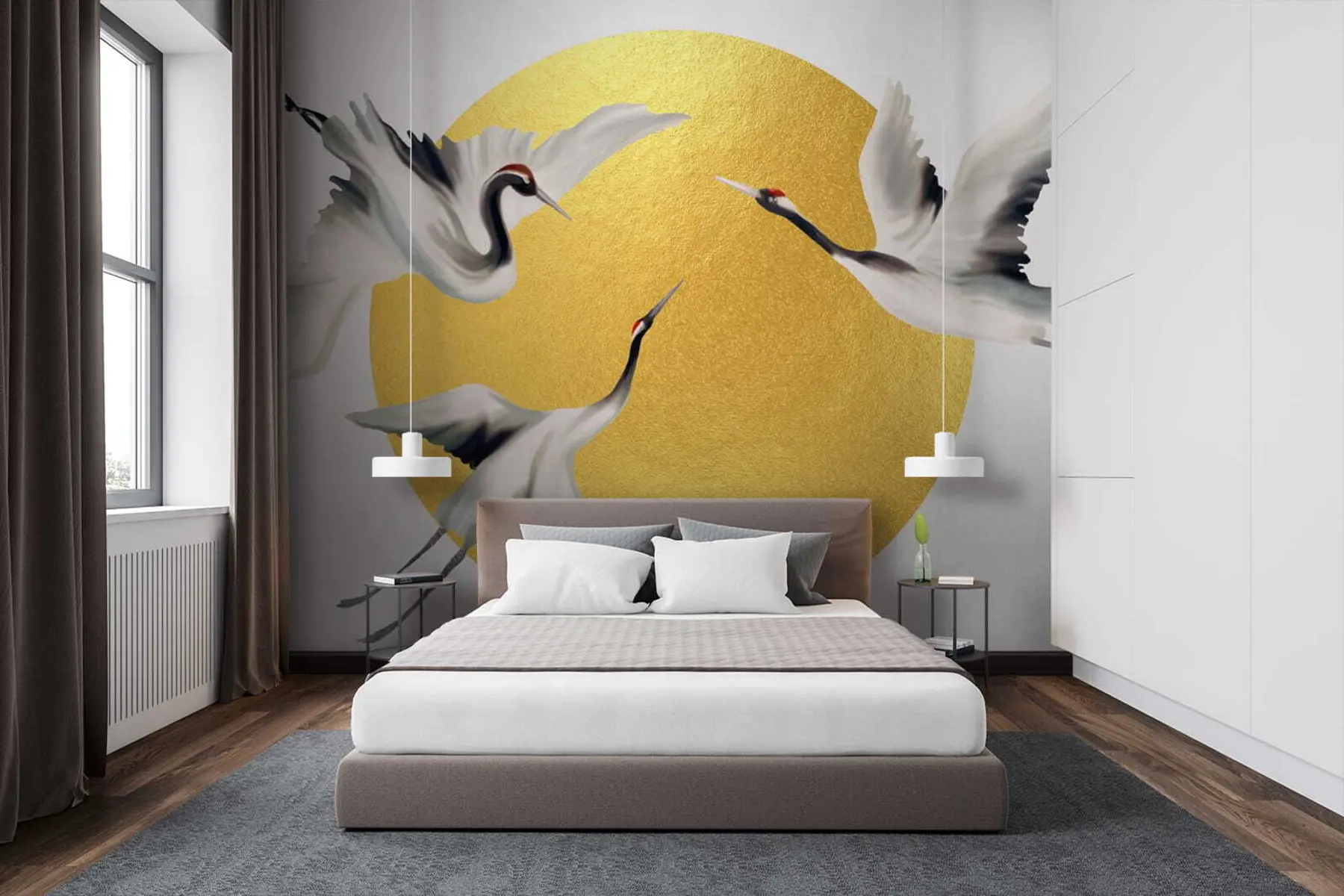 wall murals Ждралови у лету пре Сунчевог круга u79625