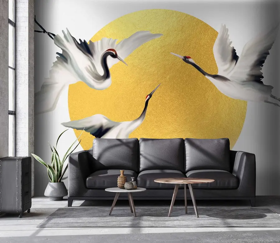 wall murals Ждралови у лету пре Сунчевог круга u79625