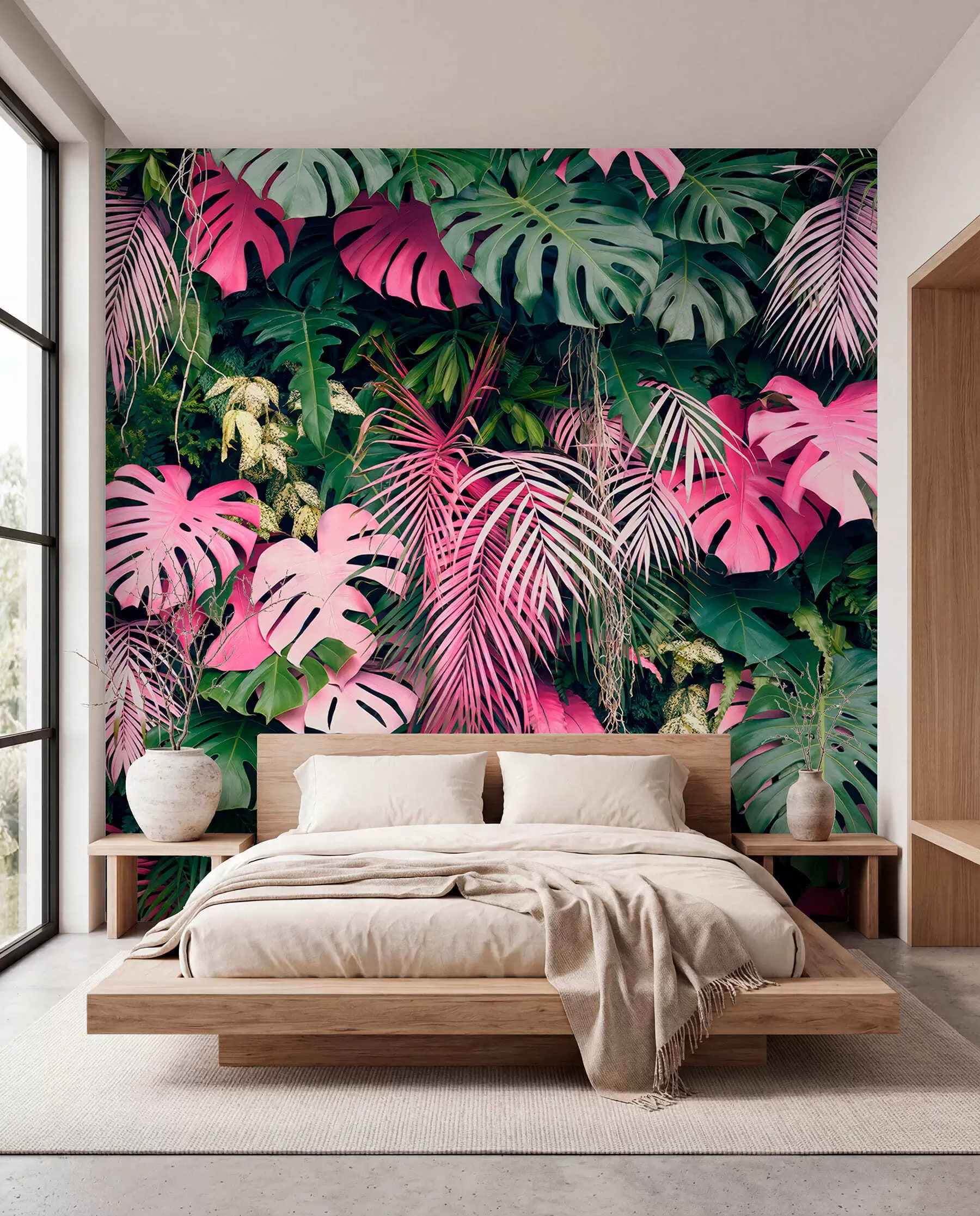 wall murals Ružičasta džungla u79682