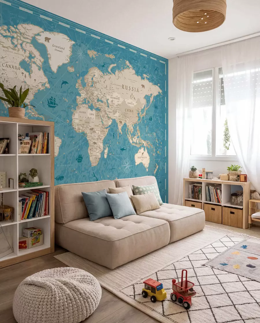 wall murals Stari atlas u tirkiznoj u50378