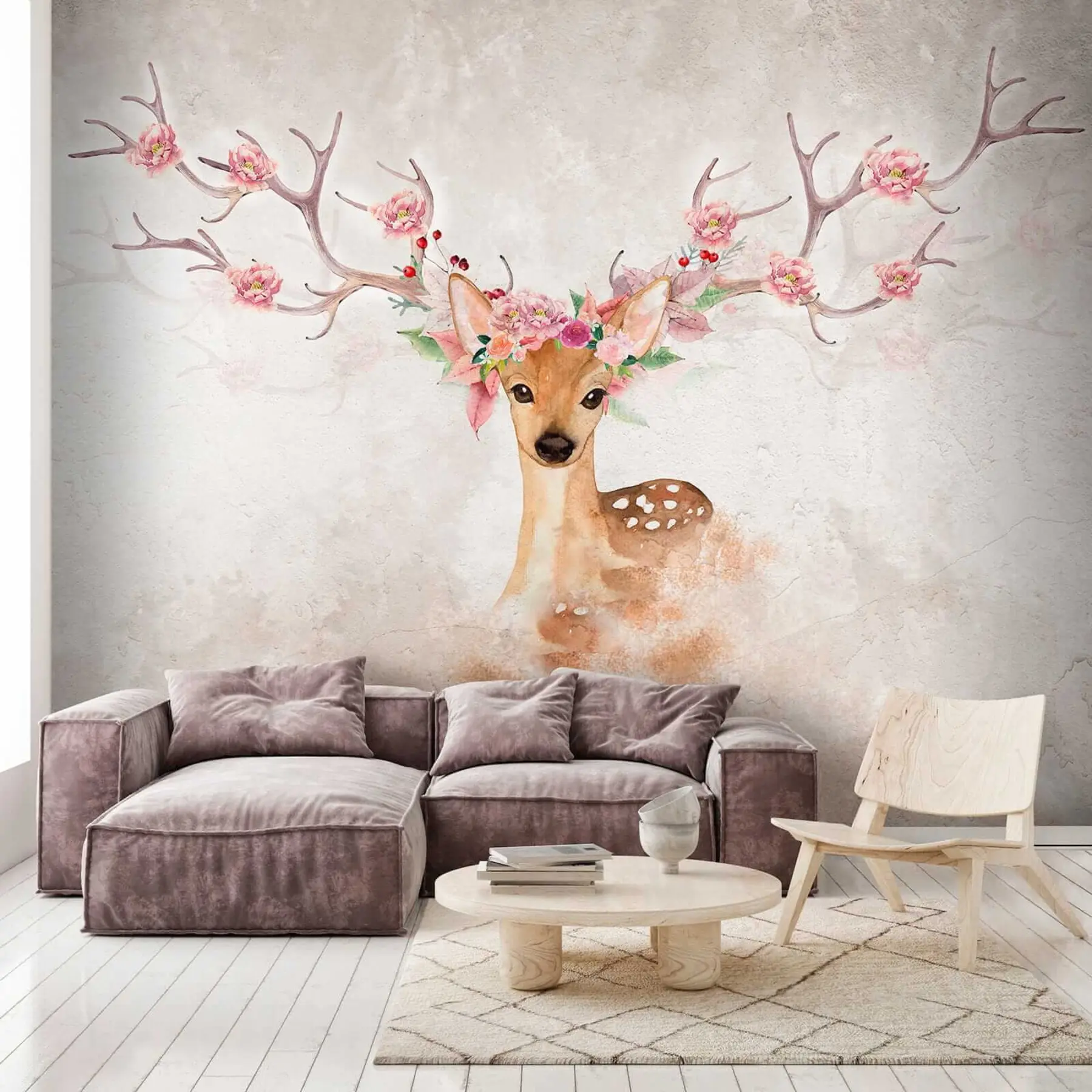 wall murals Биљка, грана и боја u04671