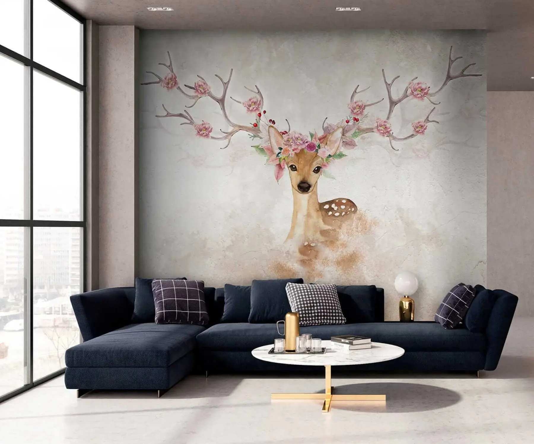 wall murals Биљка, грана и боја u04671