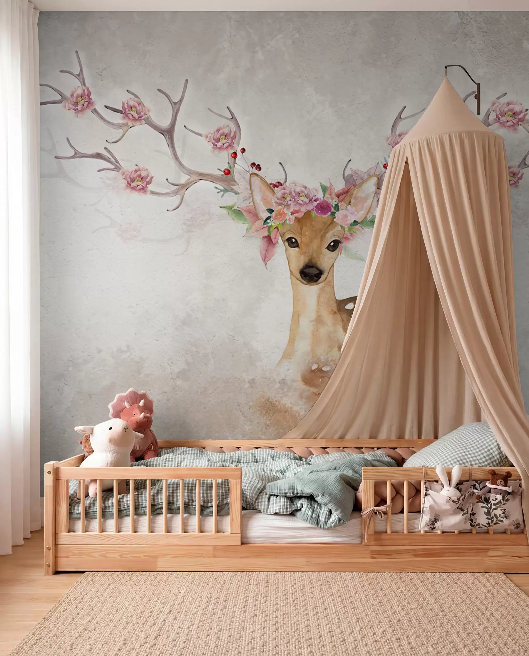 wall murals Jelen s cvjetnim rogovima u04671