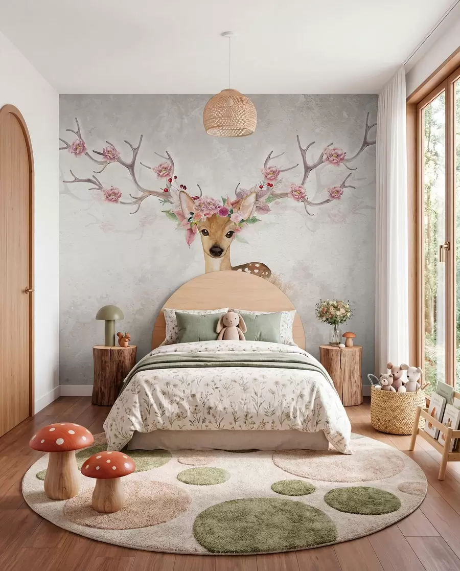 wall murals Jelen s cvjetnim rogovima u04671
