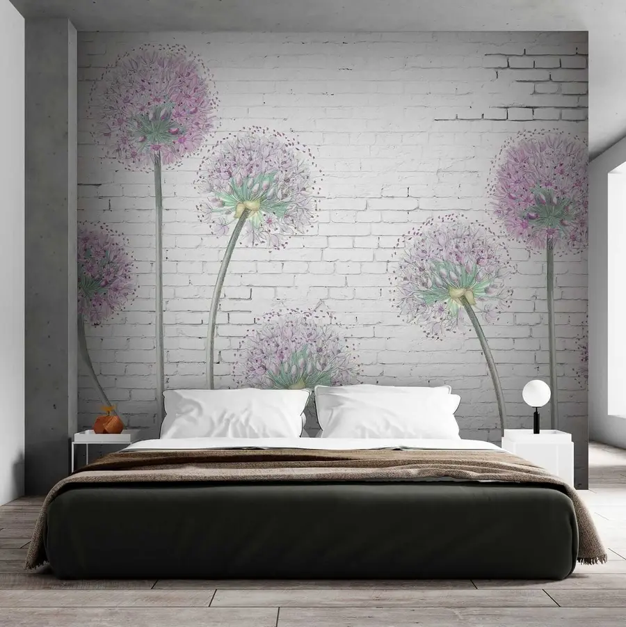 wall murals Маслачак на позадини зида од опеке u05372