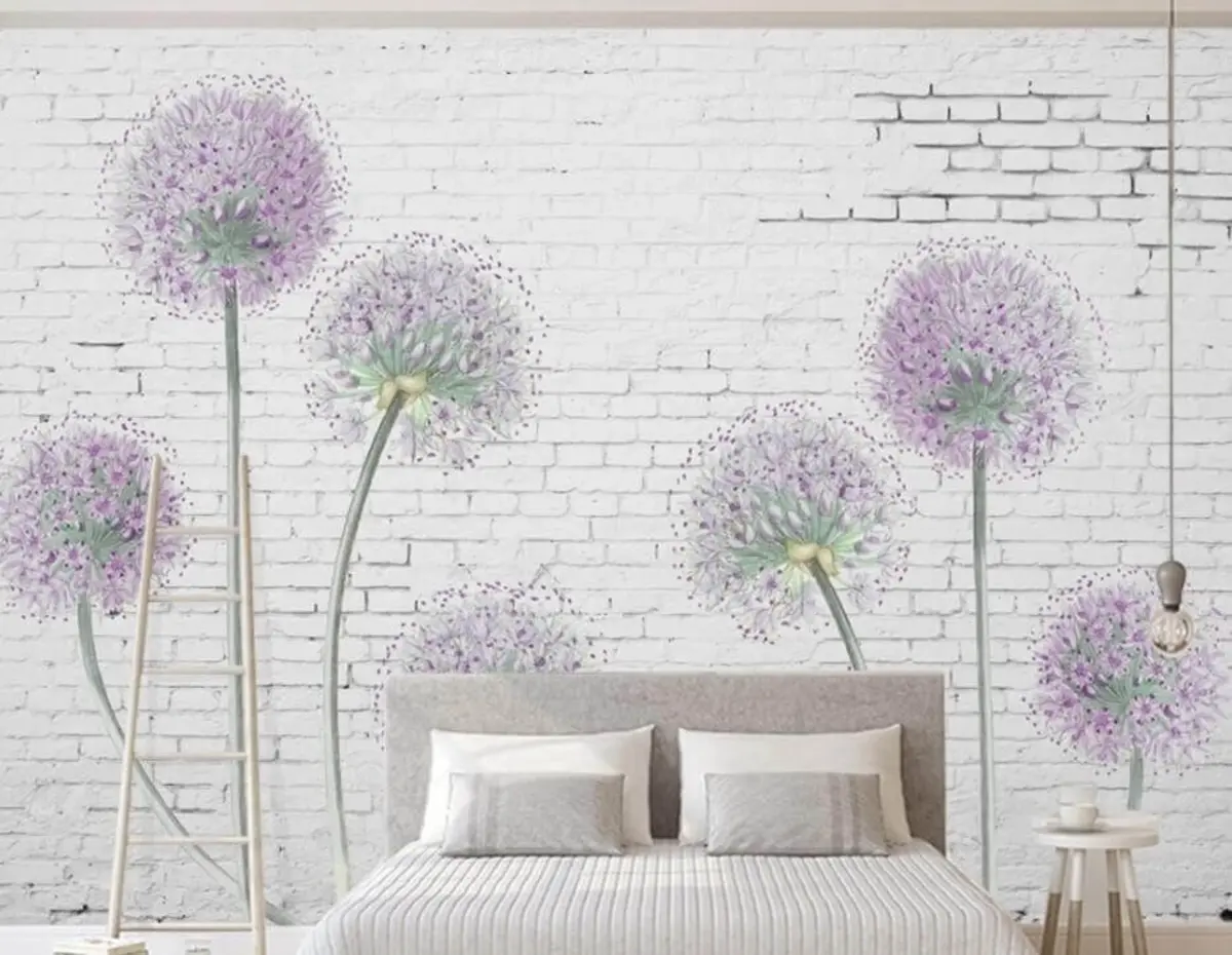 wall murals Маслачак на позадини зида од опеке u05372