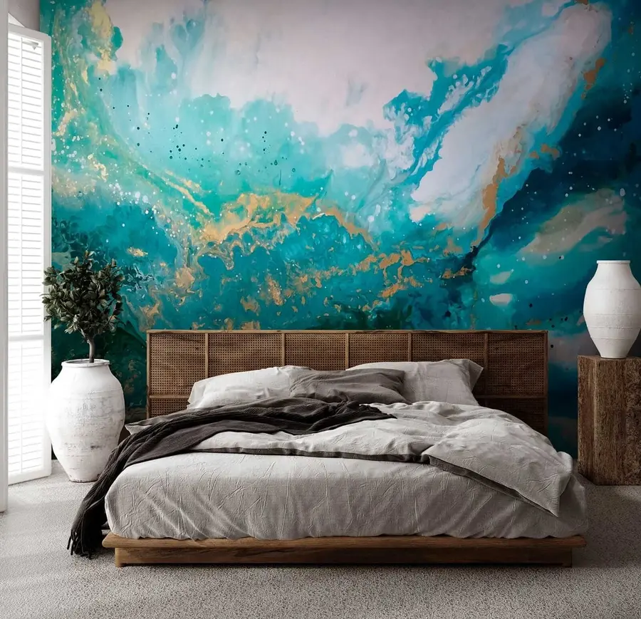 wall murals Светла тиркизна течност u05875