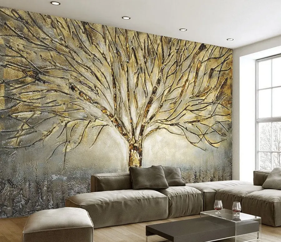 wall murals Раширено дрво у смеђим нијансама u07184