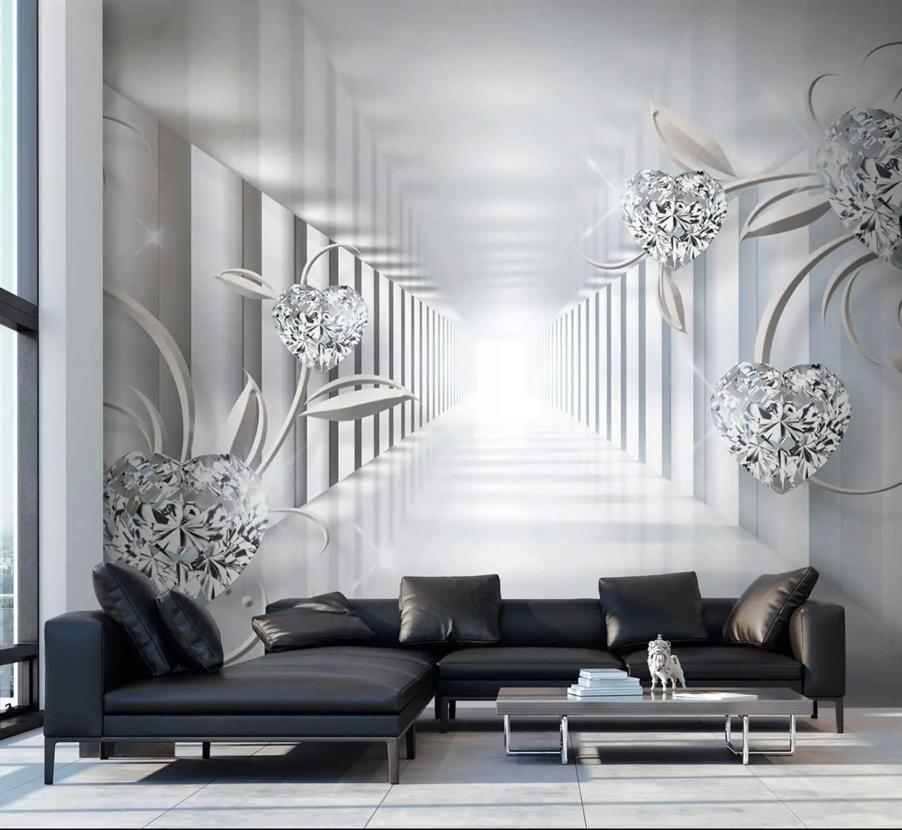 wall murals Дијамантна срца у тунелу u07513