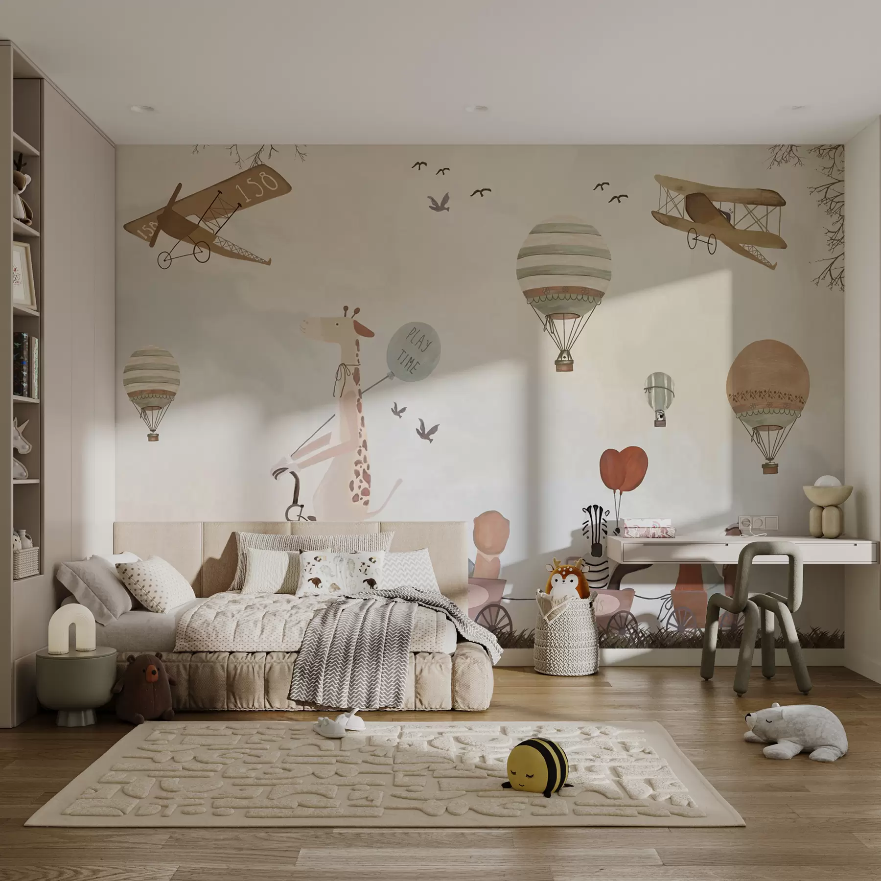 wall murals Парада ваздушне технике у стилу акварела u08348