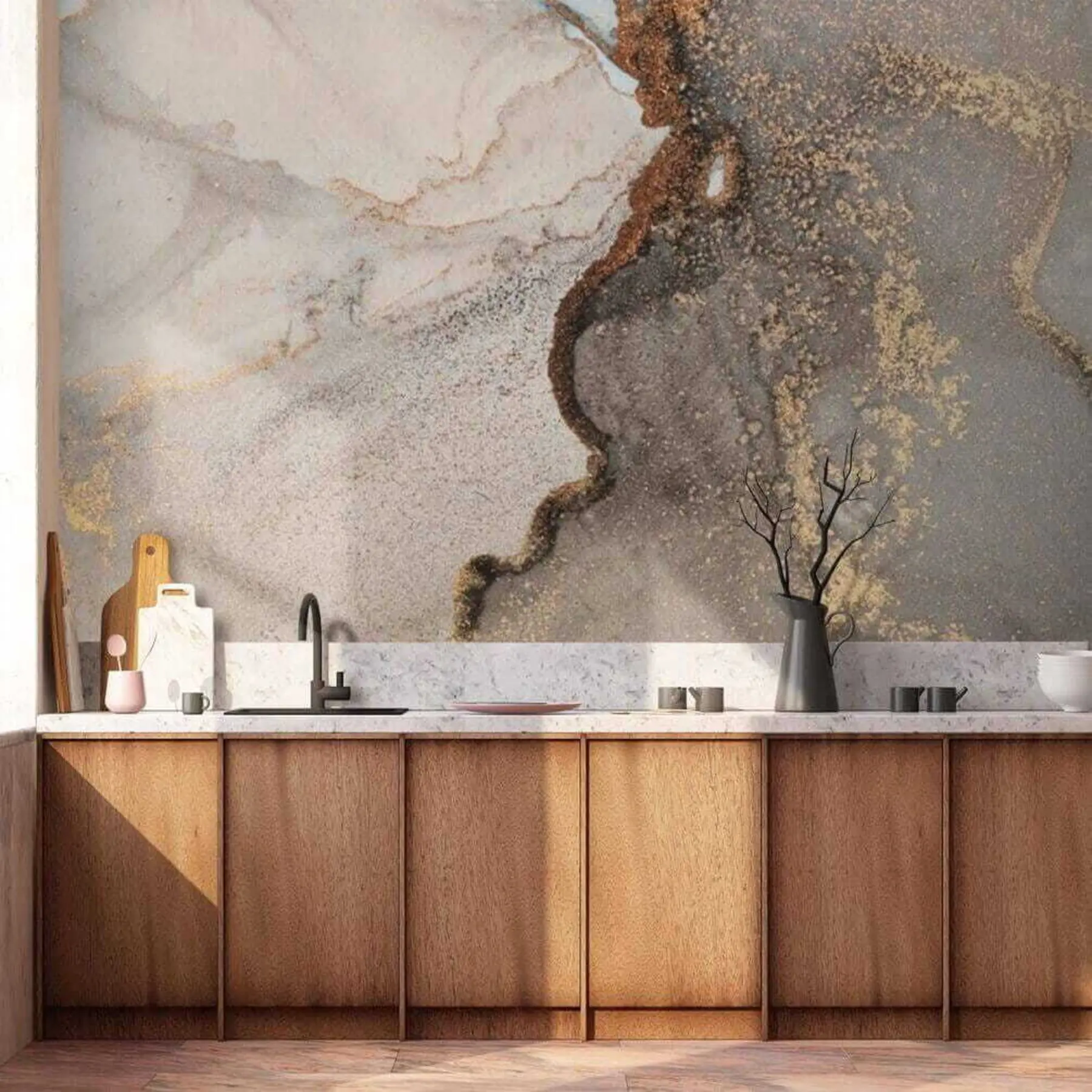 wall murals Сива течност u08653