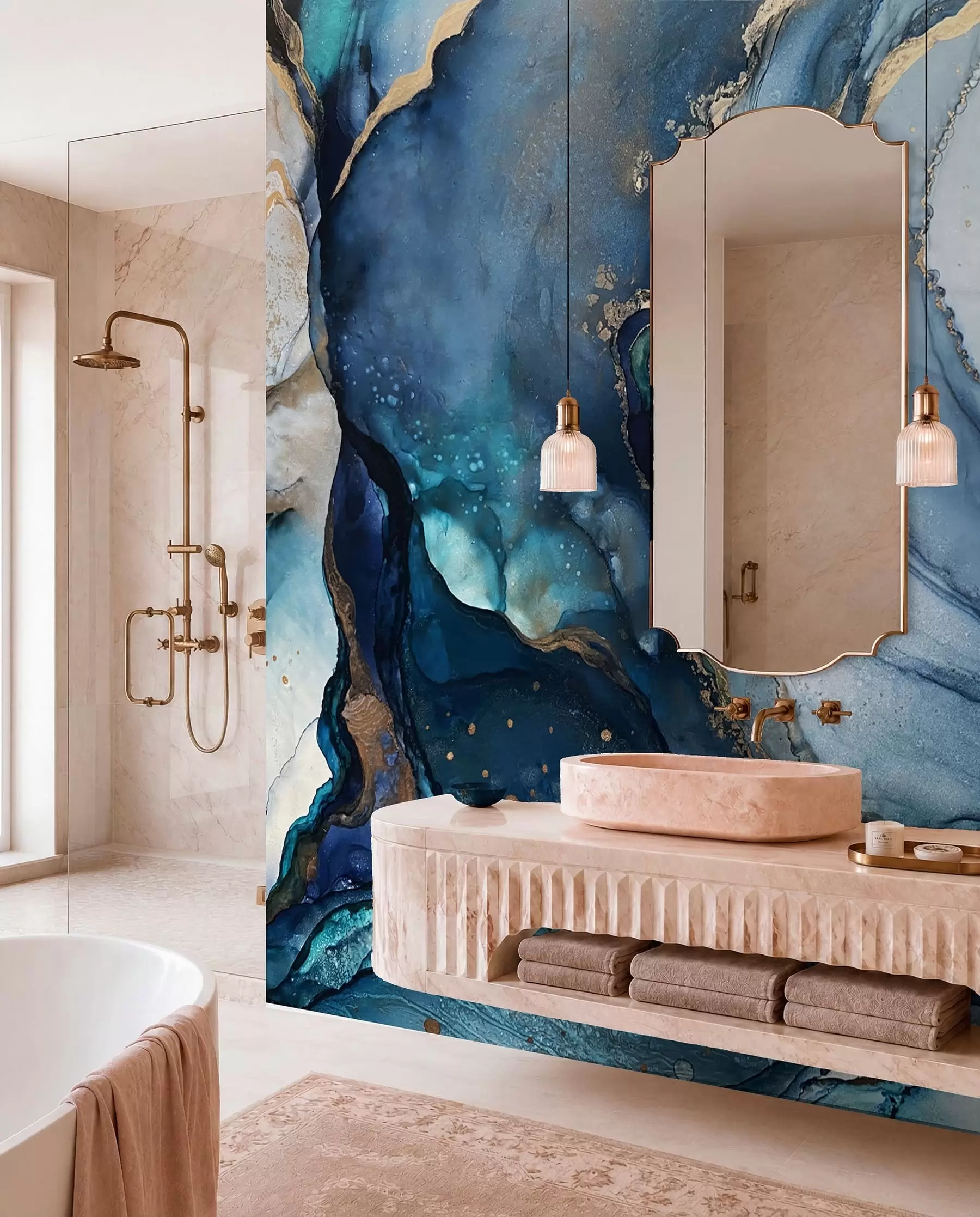 wall murals Plavi mineralni talasi u10197