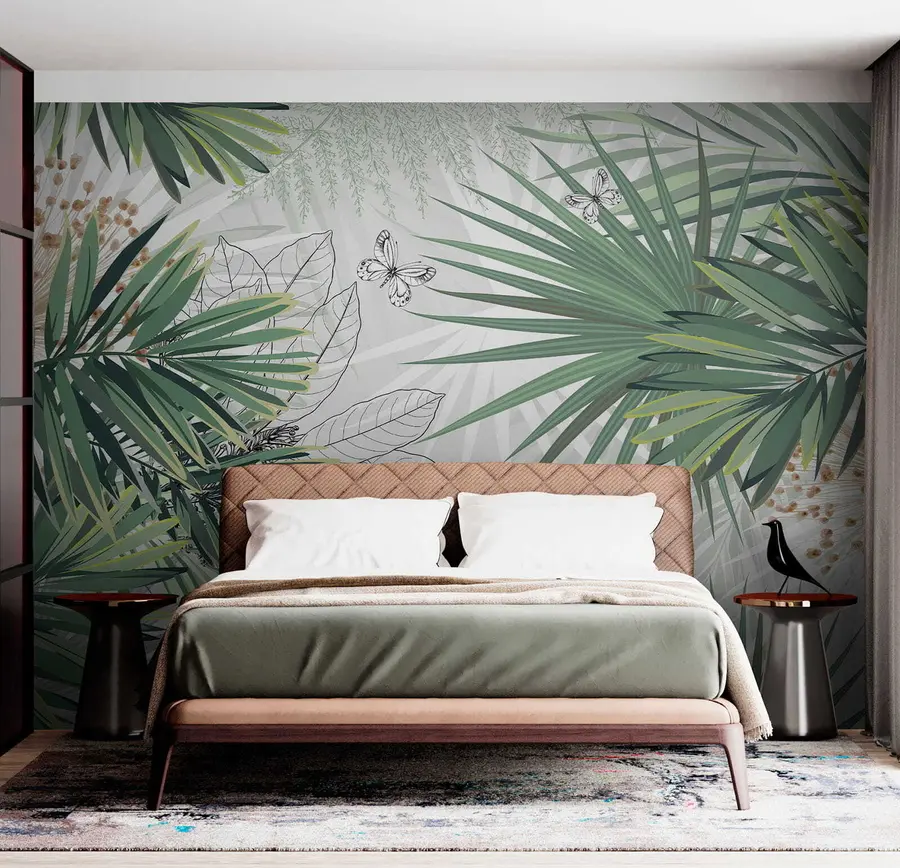 wall murals Зелене гране палми u12819