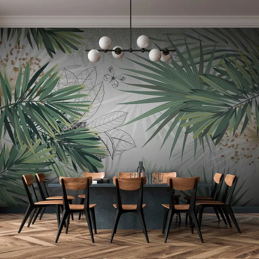 wall murals Зелене гране палми u12819