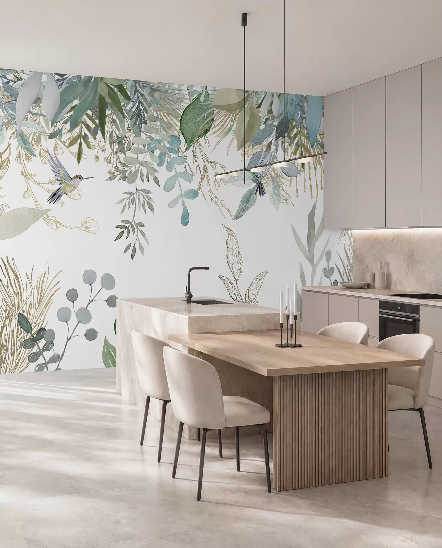 wall murals Kolibriji pod lišćem u17579