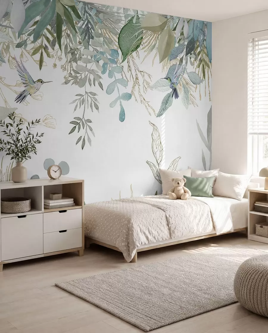 wall murals Kolibriji pod lišćem u17579
