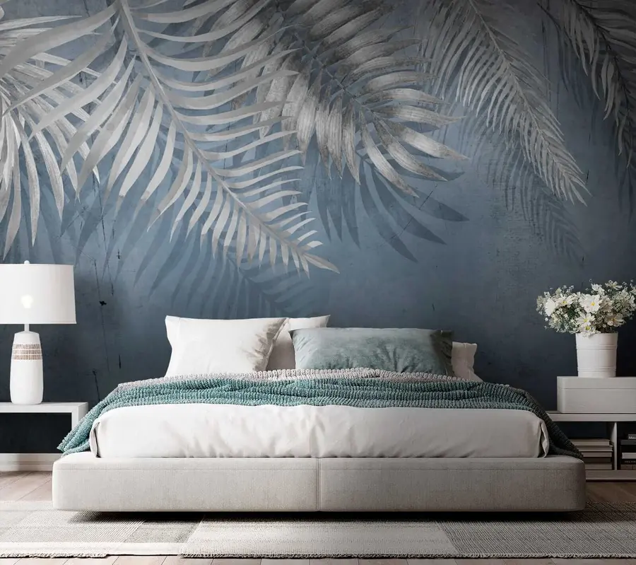 wall murals Винтаге зид са лишћем u18312