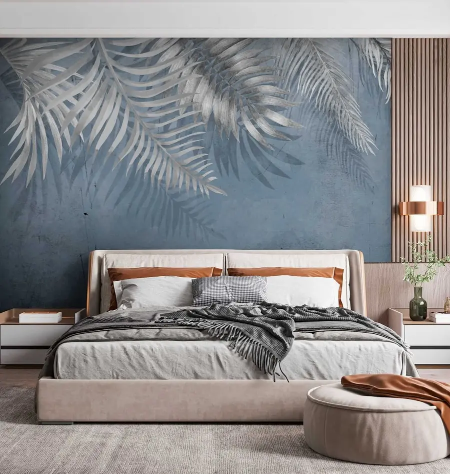 wall murals Винтаге зид са лишћем u18312