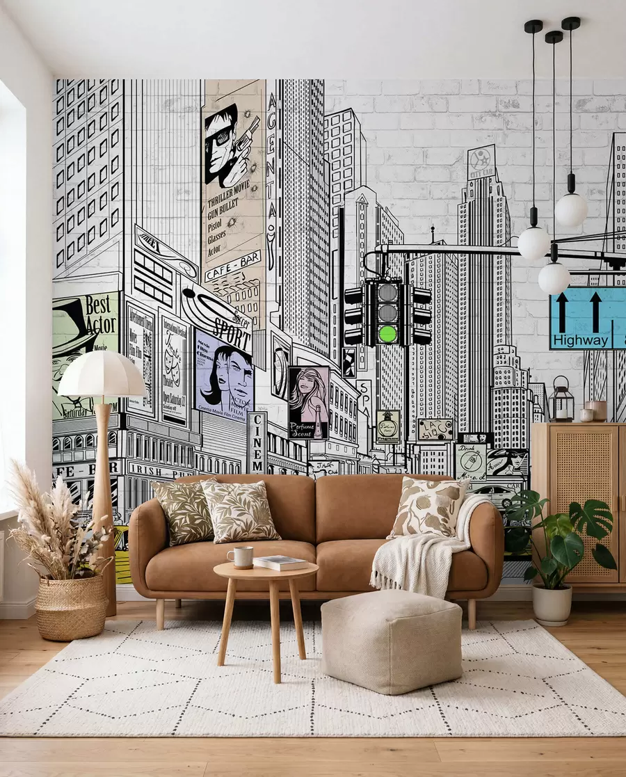 wall murals Gradske ulice u skici u21095