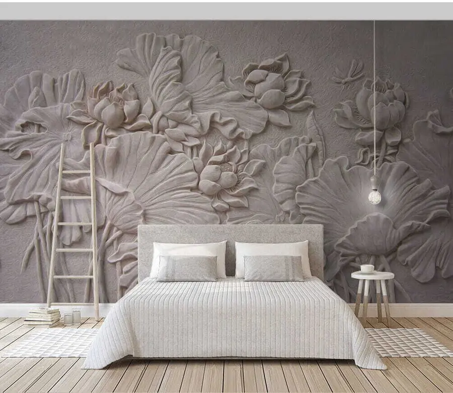 wall murals Лотус Цвеће на малтеру u21336