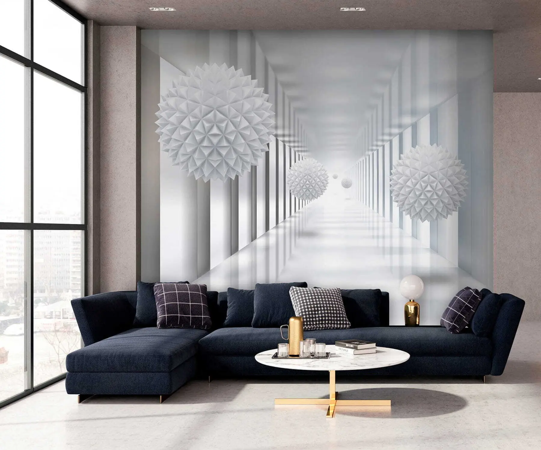 wall murals Куглице у тунелу u24571