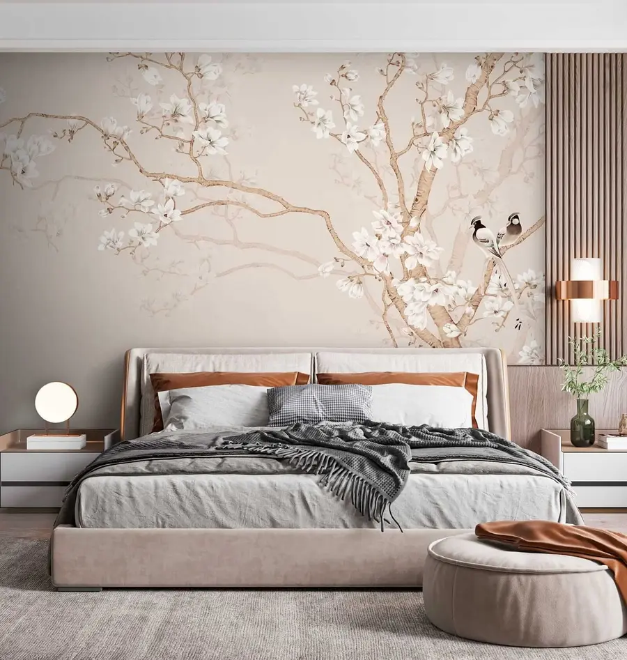 wall murals Дрво и птице цветања u25842
