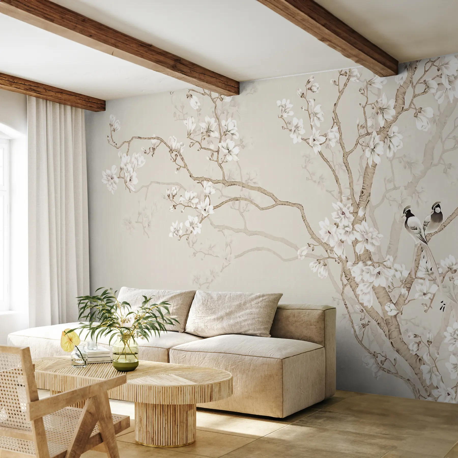 wall murals Дрво и птице цветања u25842