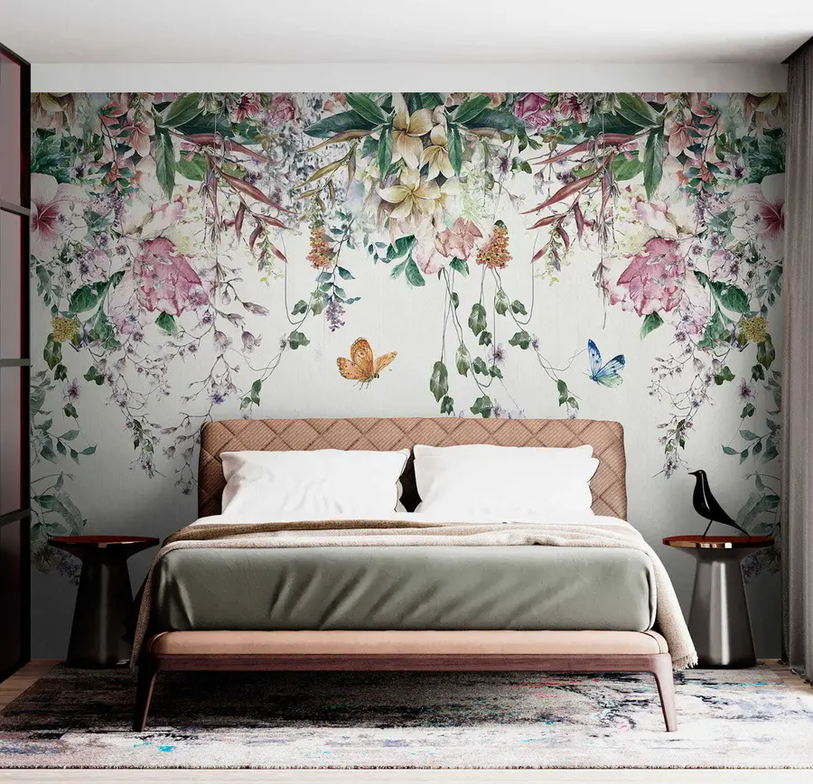 wall murals Екотично цвеће и лептири u30601