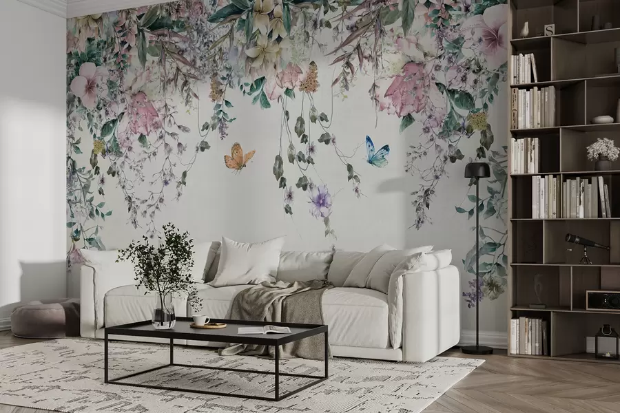 wall murals Екотично цвеће и лептири u30601