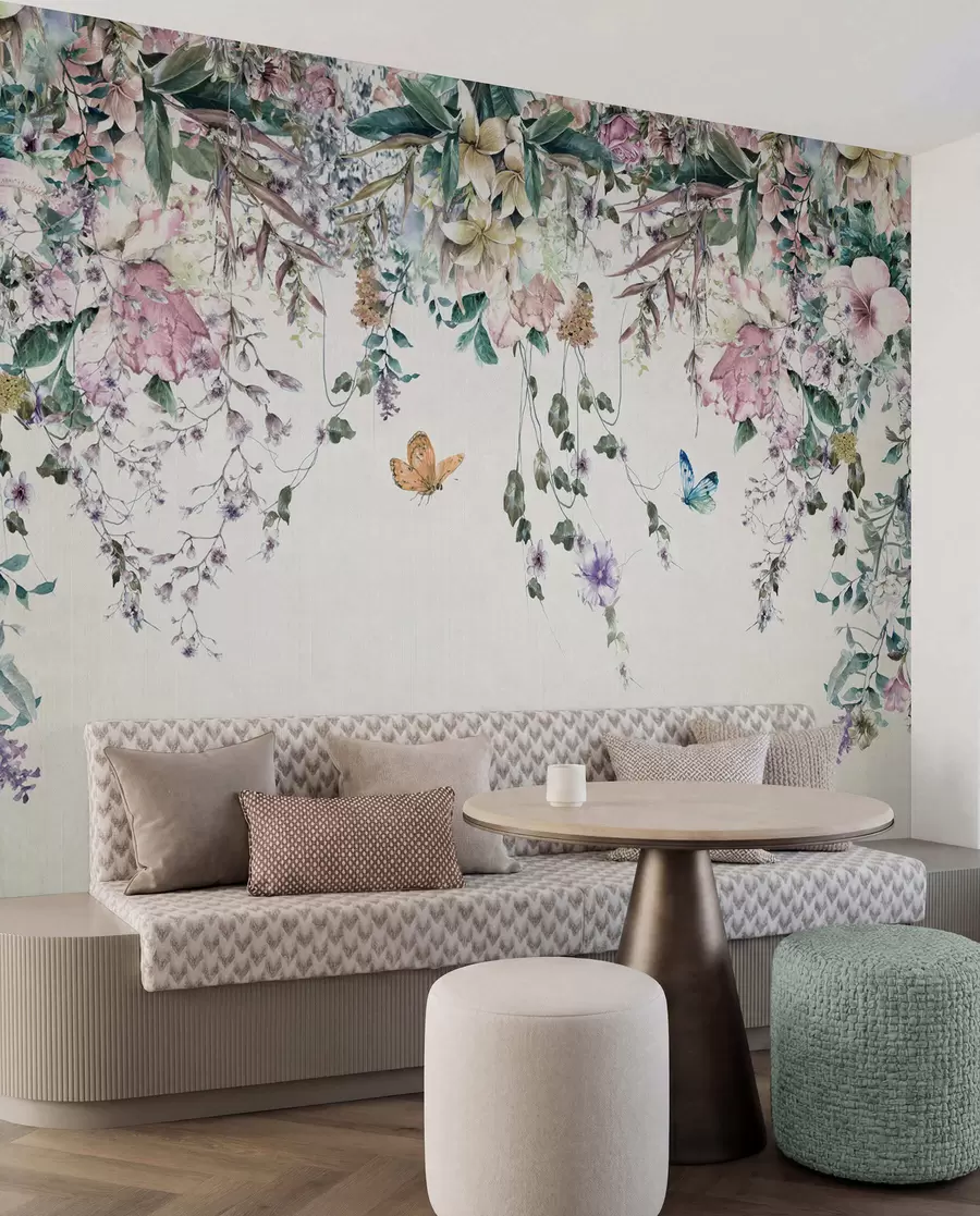 wall murals Екотично цвеће и лептири u30601