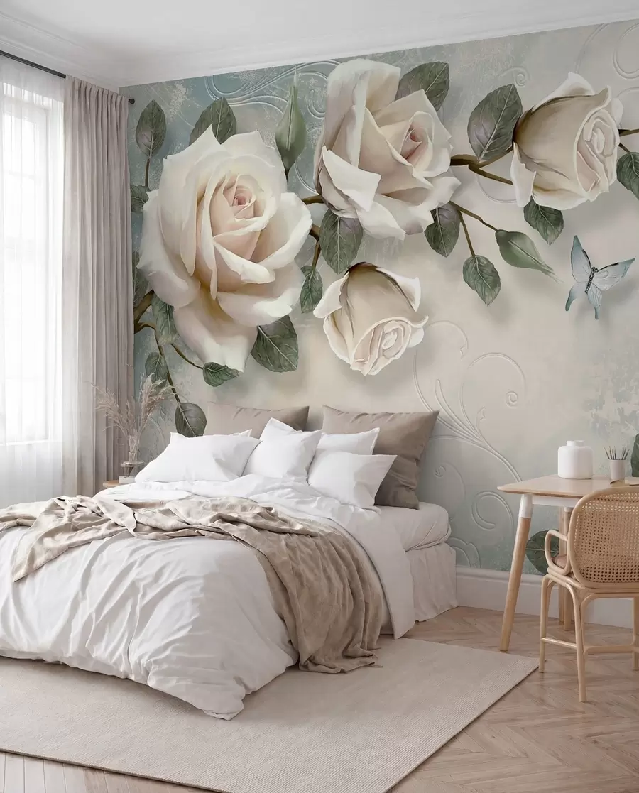 wall murals Ruže u krem tonovima u31353