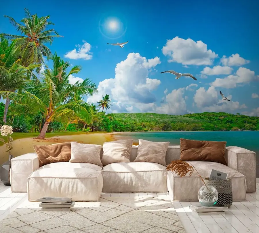 wall murals Палме на обали u31410