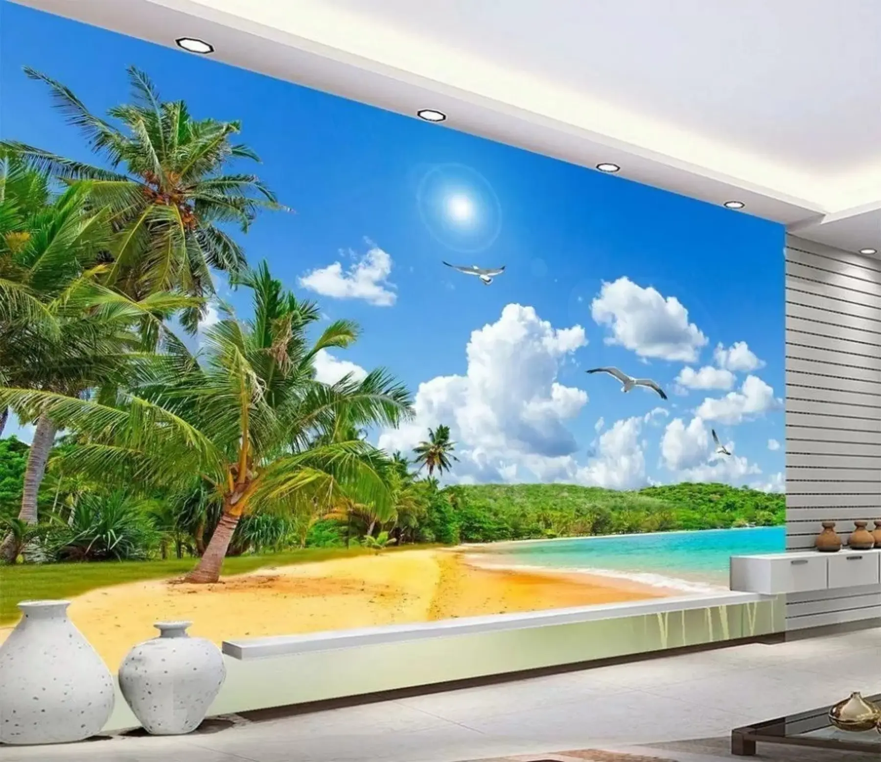 wall murals Палме на обали u31410