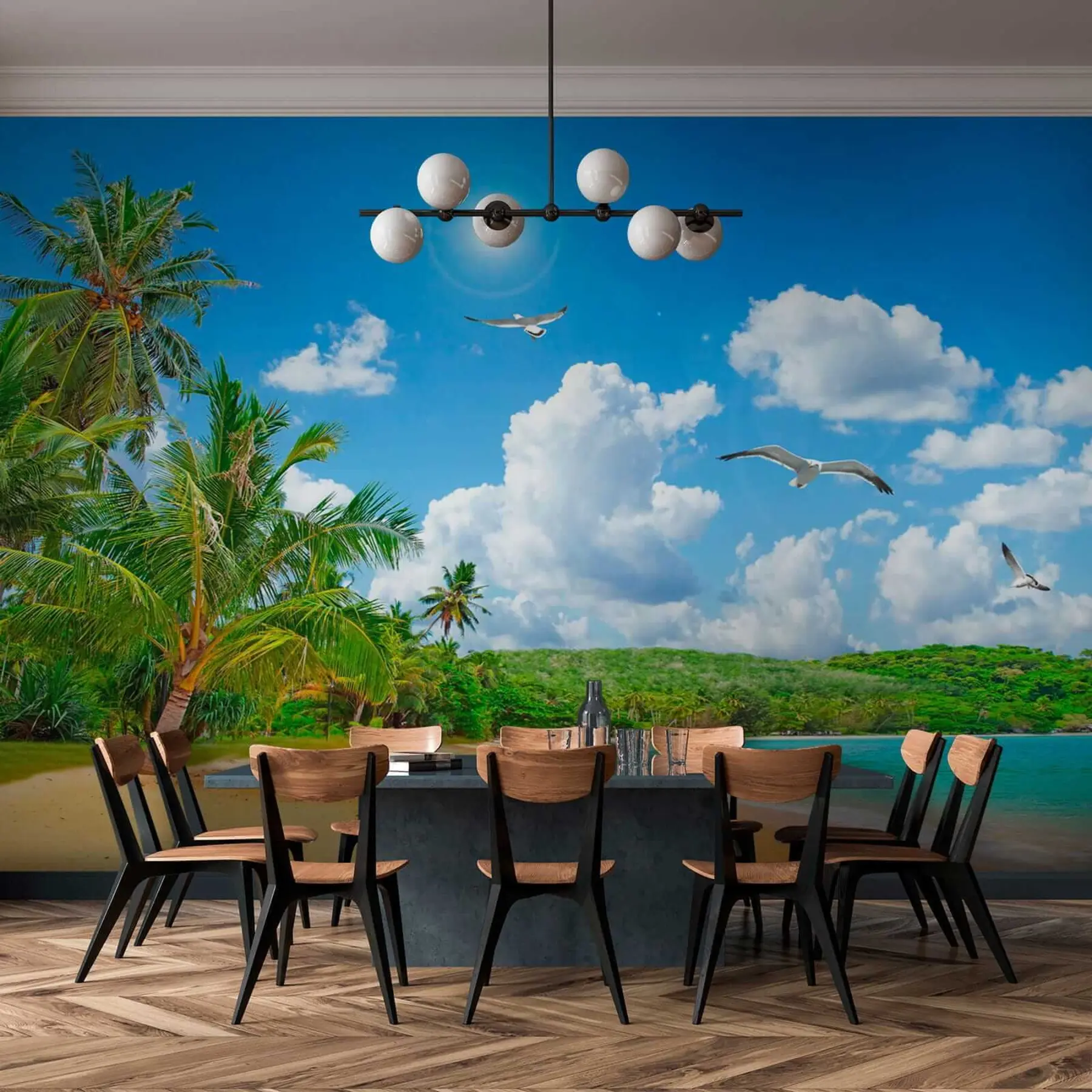 wall murals Палме на обали u31410