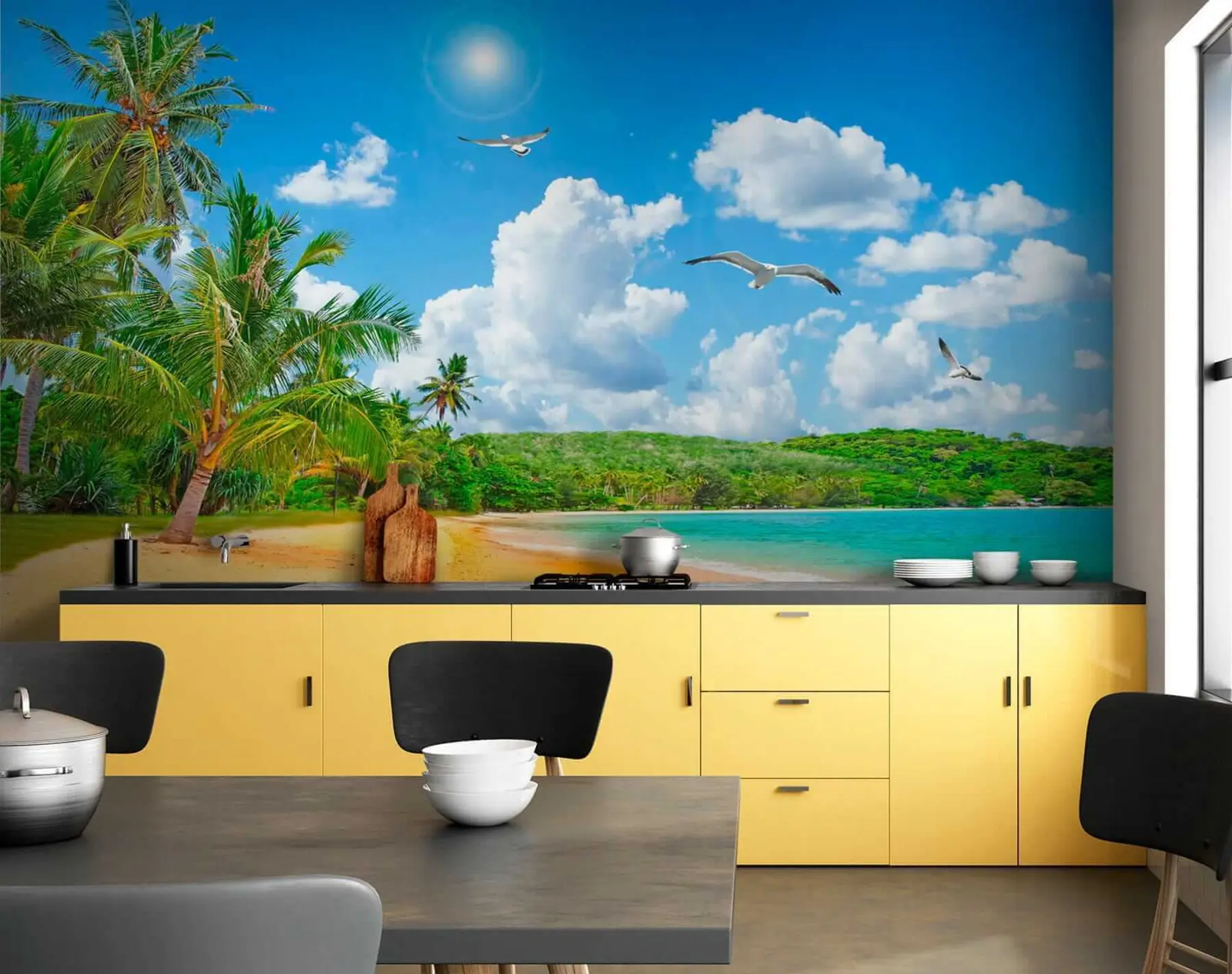 wall murals Палме на обали u31410
