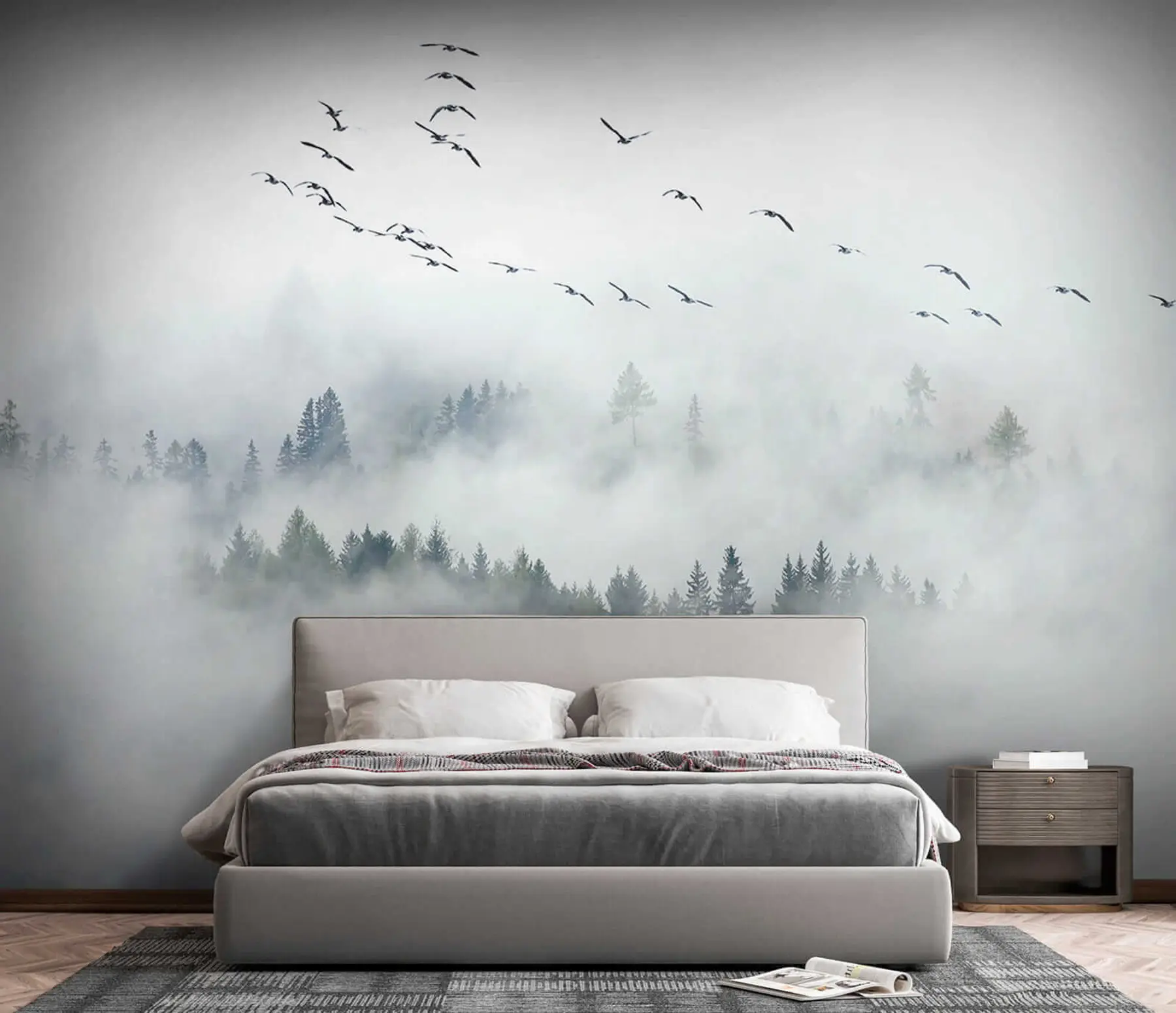 wall murals Фог Форест и птице u32480