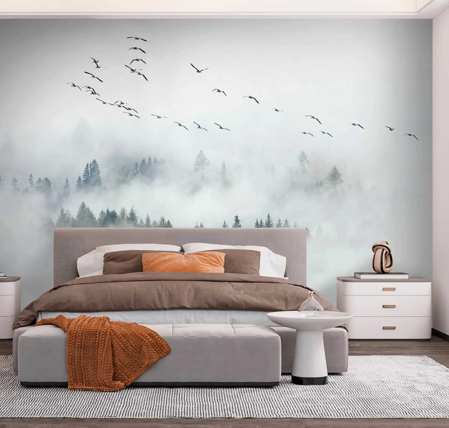 wall murals Фог Форест и птице u32480