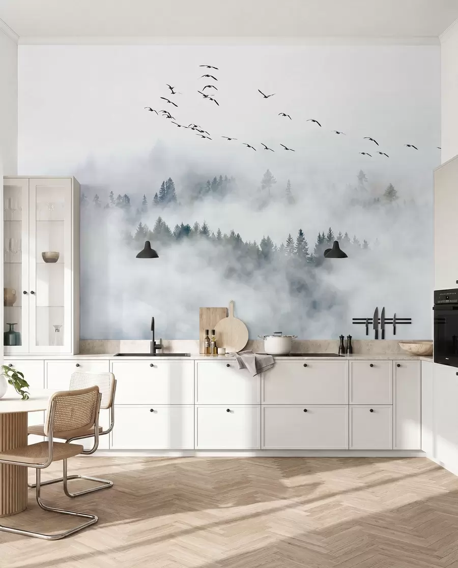 wall murals Фог Форест и птице u32480