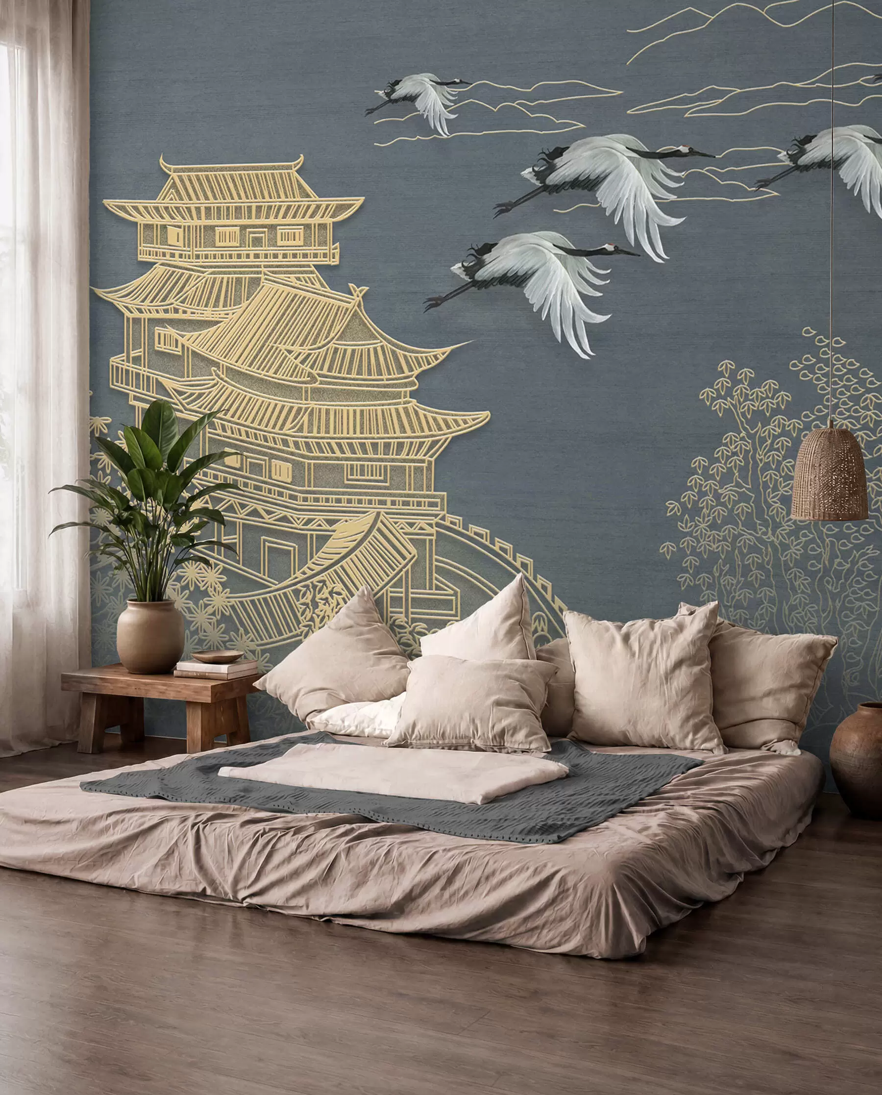 wall murals Ždralovi i pagode u38720