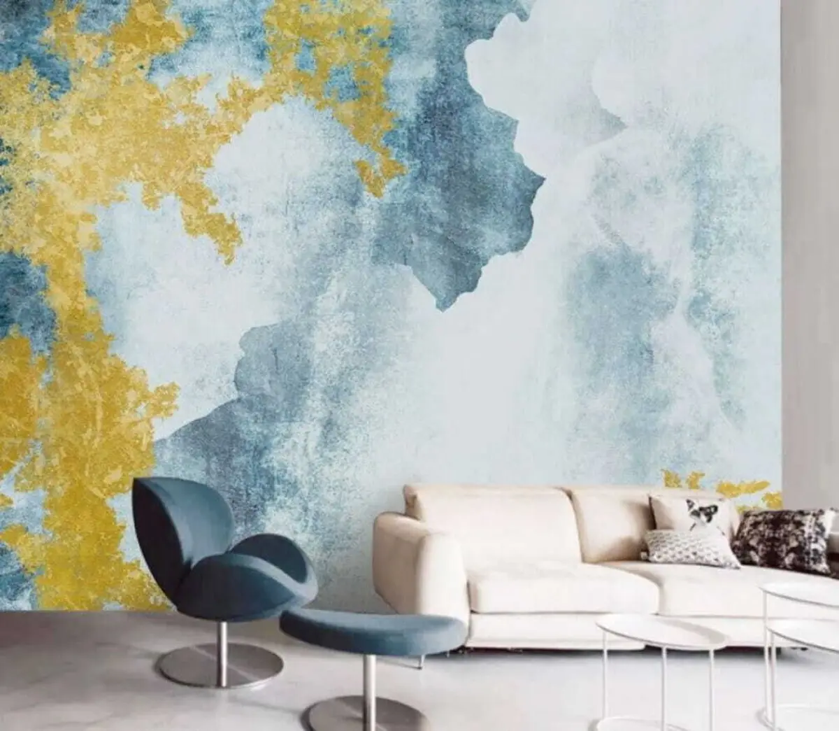wall murals Бетонски сиви стари зид са пукотинама u40833