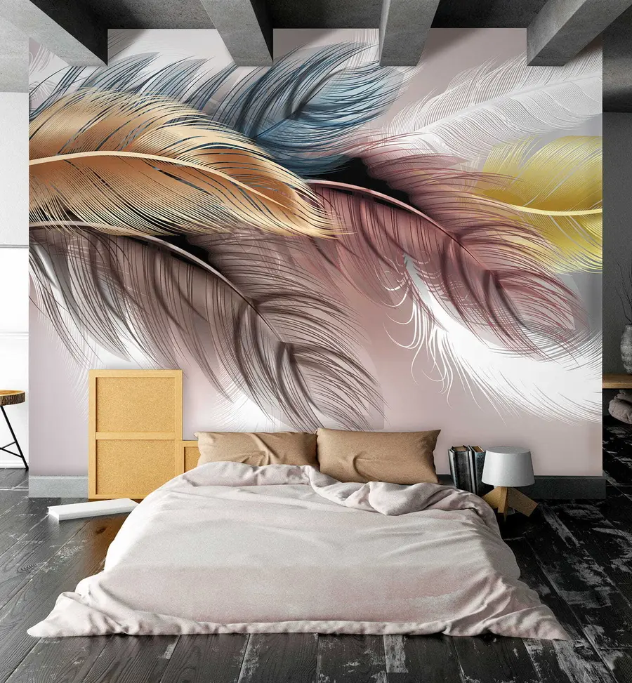 wall murals Обојено перје u41008