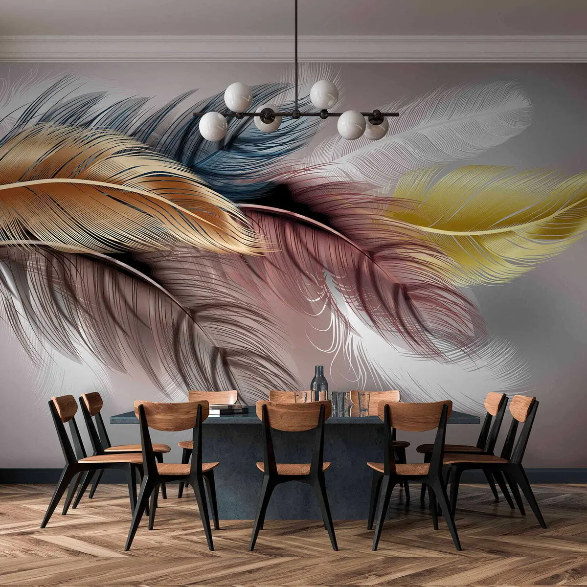 wall murals Обојено перје u41008