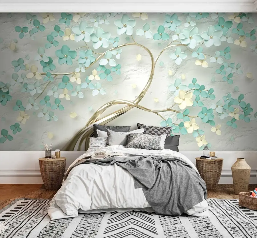 wall murals Дрво са плавим цвећем u52550