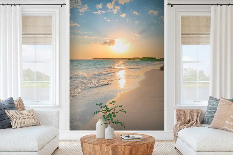 wall murals Залазак сунца на морској обали u53408