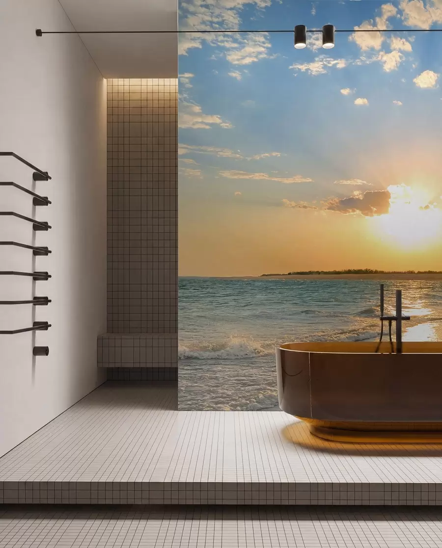 wall murals Залазак сунца на морској обали u53408