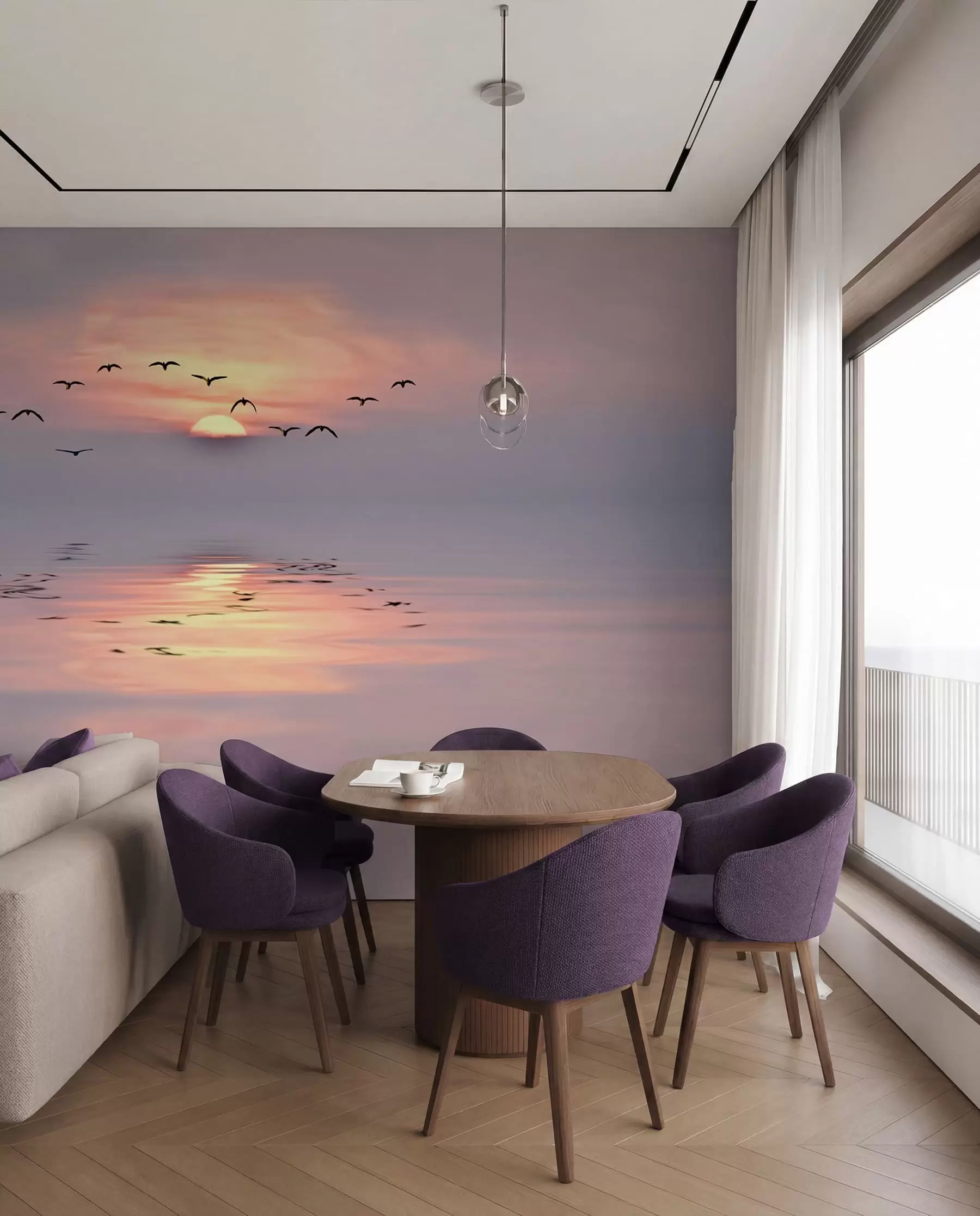 wall murals Galebovi u sjaju zalaska u53413