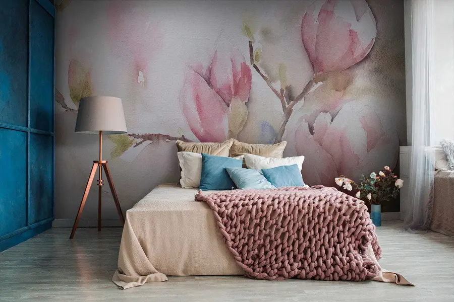 wall murals Магнолије цветају, сликање акварелом u53757