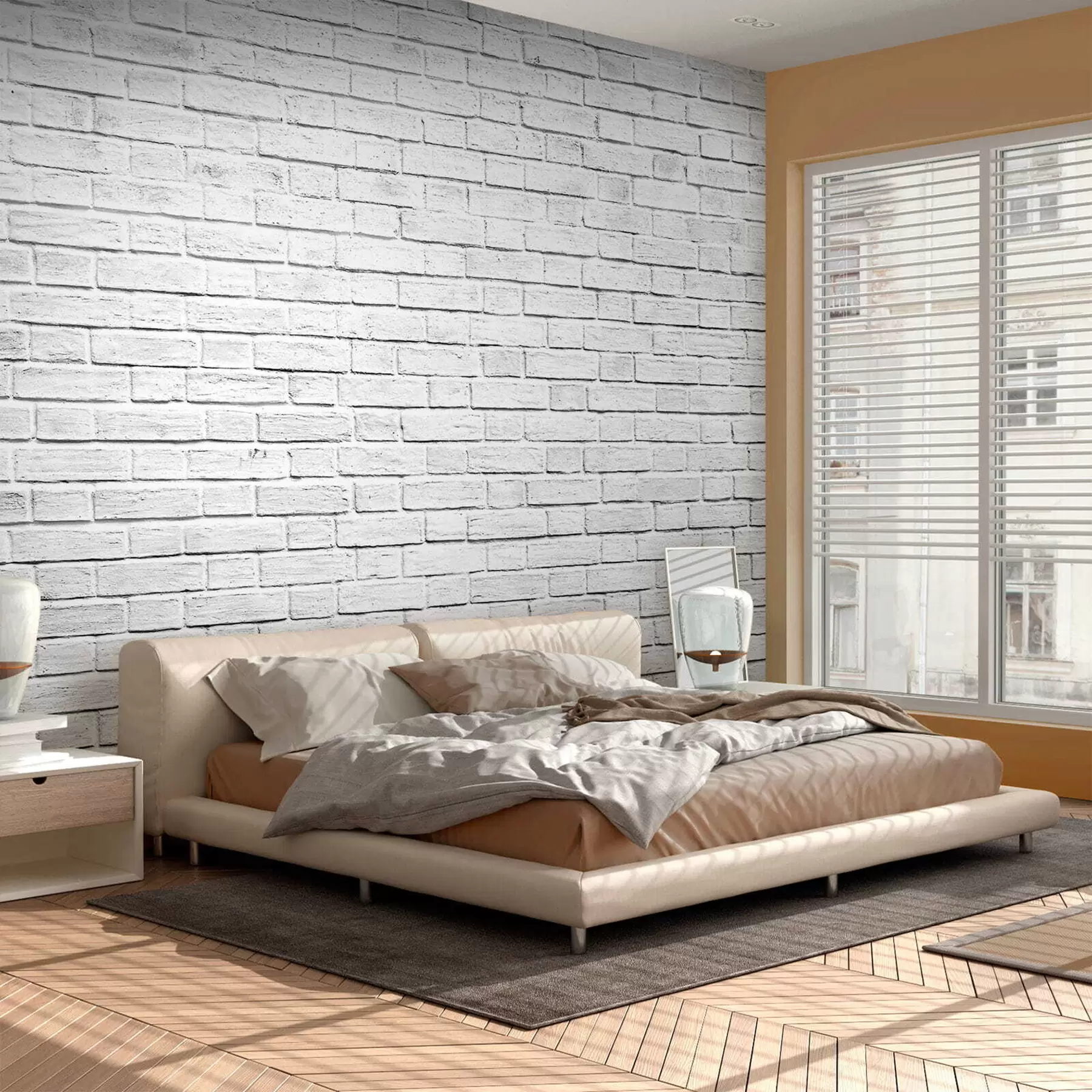 wall murals Бели зид од опеке u54004