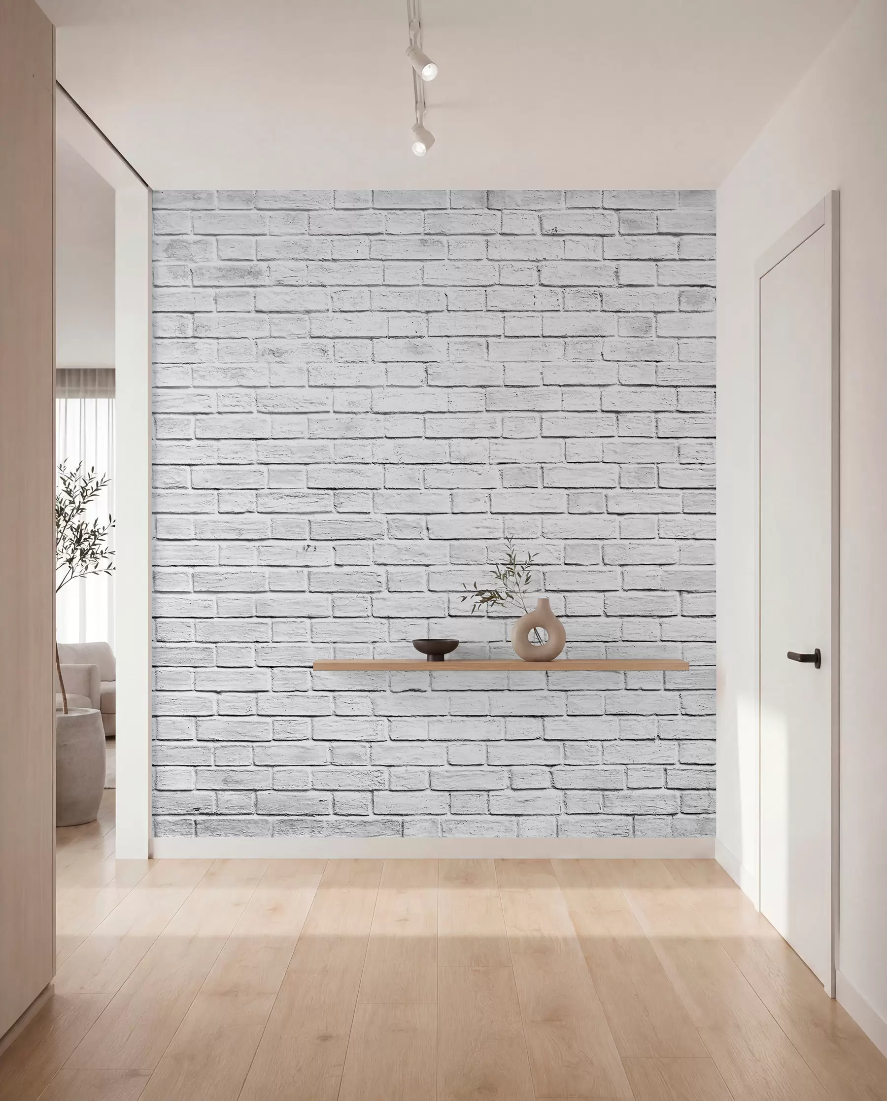 wall murals Бели зид од опеке u54004