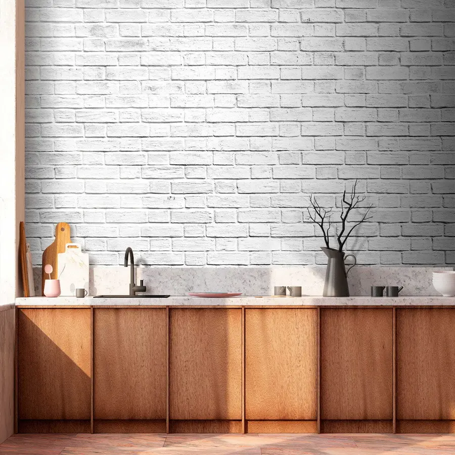 wall murals Бели зид од опеке u54004